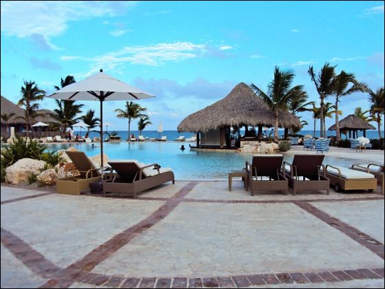 Walkway from courtyard to pool bar area Secrets Sanctuary Cap Cana